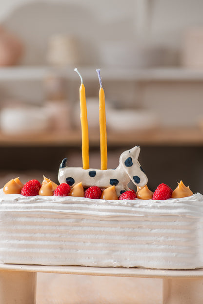 Cake Topper Salchicha Blanco Negro